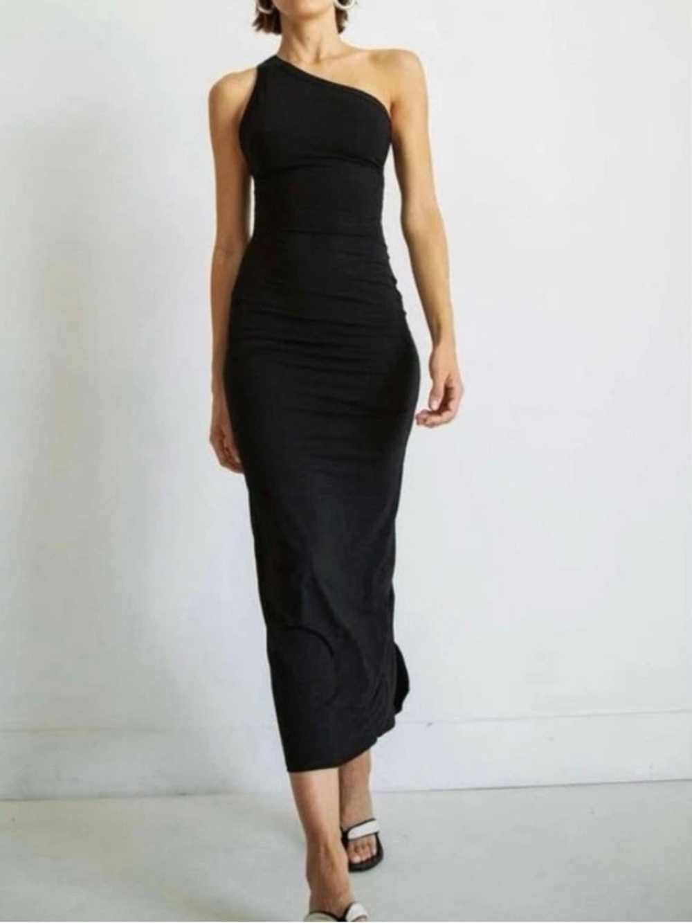 NWOT The Line by K Avalon One-Shoulder Black Maxi Dress Women’s Size Small